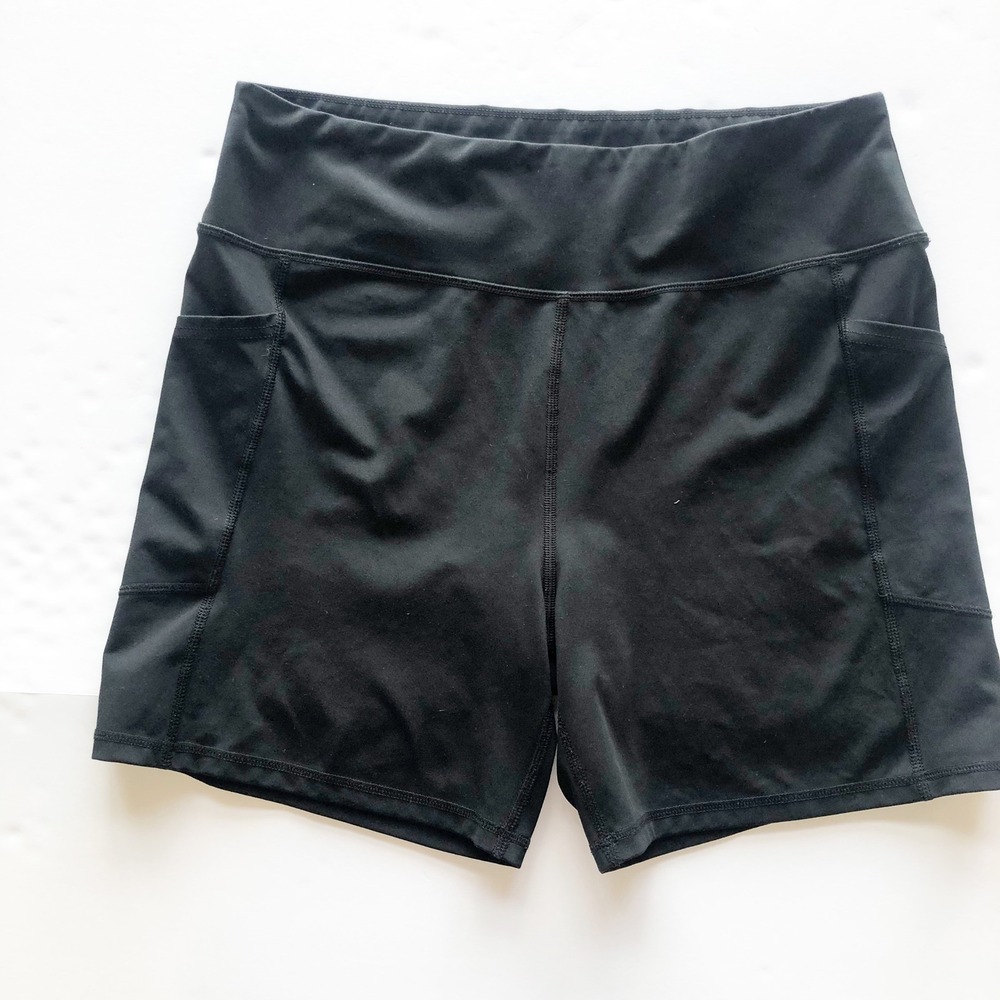 American Eagle Shorts Womens XL The Everything Pocket Bike Black High Waisted - Picture 2 of 9